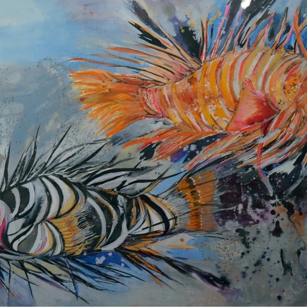Various original water color, lithograph, giccle by my mother